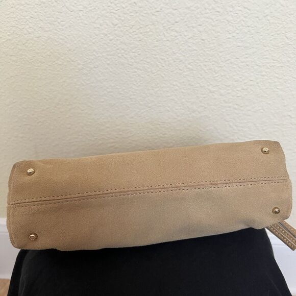 Kate Spade NY Beige Brown Suede Baguette Shoulder Bag Unique Multi Straps Boho - Picture 5 of 6